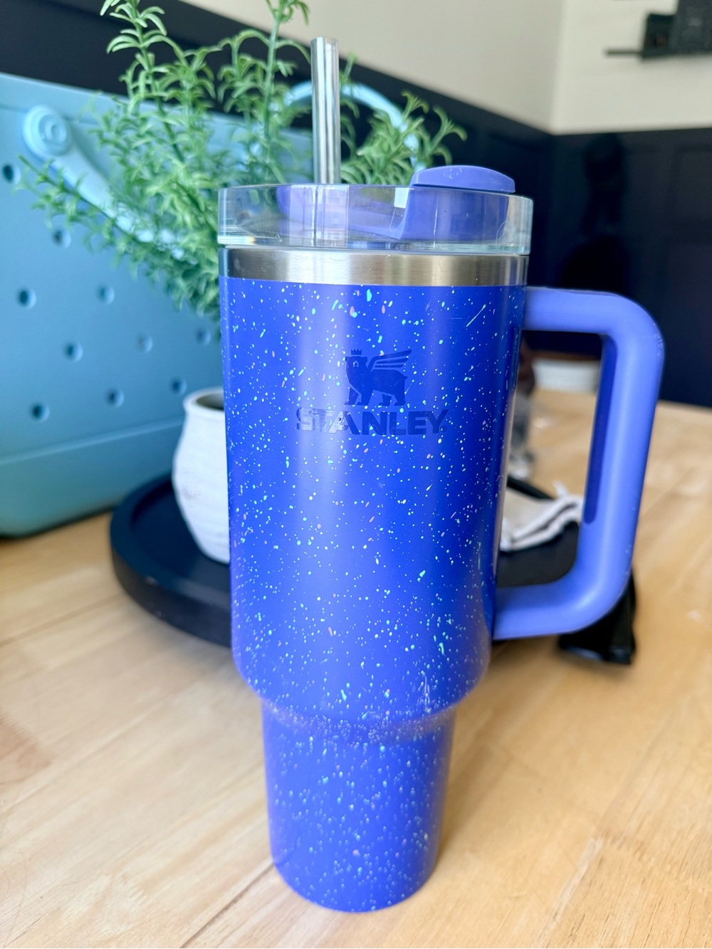 Stanley Royal Blue Speckled Insulated Mug with Handle